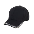 Casquette de baseball à bord en strass brillant pour femmes et filles, chapeaux scintillants, casquette de cheval scintillante, chapeau de camionneur, casquette de soleil d'été en plein air, noir