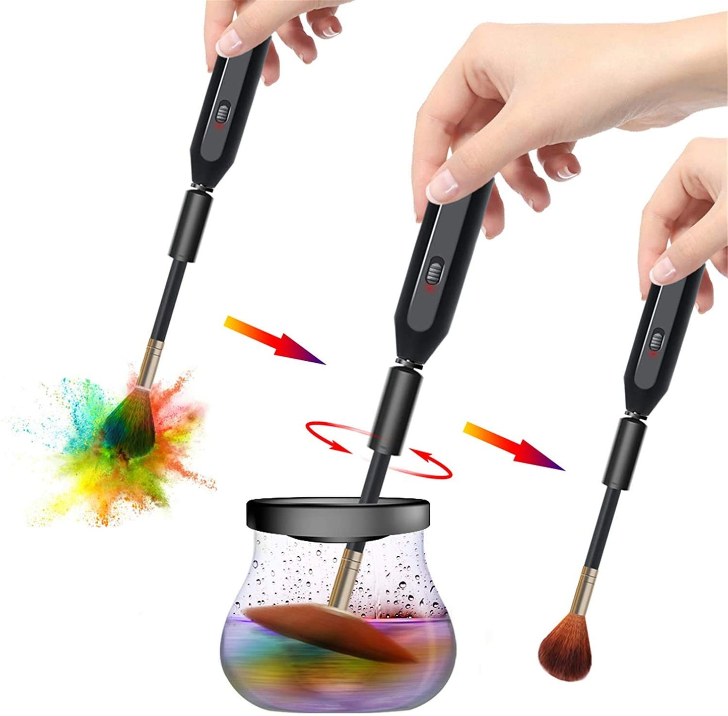 Makeup Brush Cleaner Dryer Machine Is Time Saving And Easy To Use Cleaning And Drying Within One Minute The Electric Cosmetic Brush Has 8 Rubber Tube Sleeves