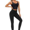 THE GYM PEOPLE Pantalon de yoga épais taille haute avec poches, leggings de yoga pour le contrôle du ventre, pour femme (grand, noir)