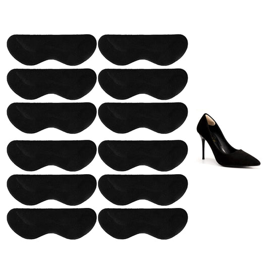 Pairs Shoe Heel Pads Suede,PairsHeelCushion Pads,Heel Grips Liner Cushions InsertsforLoose Shoes,Heel Pads InsertPreventToo Big,Blisters, Heel Slipping,FillerforLoose Shoe Fit (6 Black)