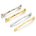 AnotherKiss Men's Silver Tone and Gold Tone Tie Collar Bar Pin Set - 4 Pcs