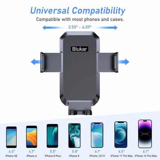 Soporte para teléfono de coche, soporte para ventilación de aire súper estable con clip de gancho de metal 2024, rotación de 360°, liberación con un botón para iPhone, Samsung, Google y todos los demás teléfonos inteligentes