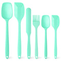 HAKSEN Silicone Spatula Set of 6, Green Baking Utensil Set, High Temperature Resistant, Food Grade Silicone, Dishwasher Safe, for kitchen Baking Cooking(Green)