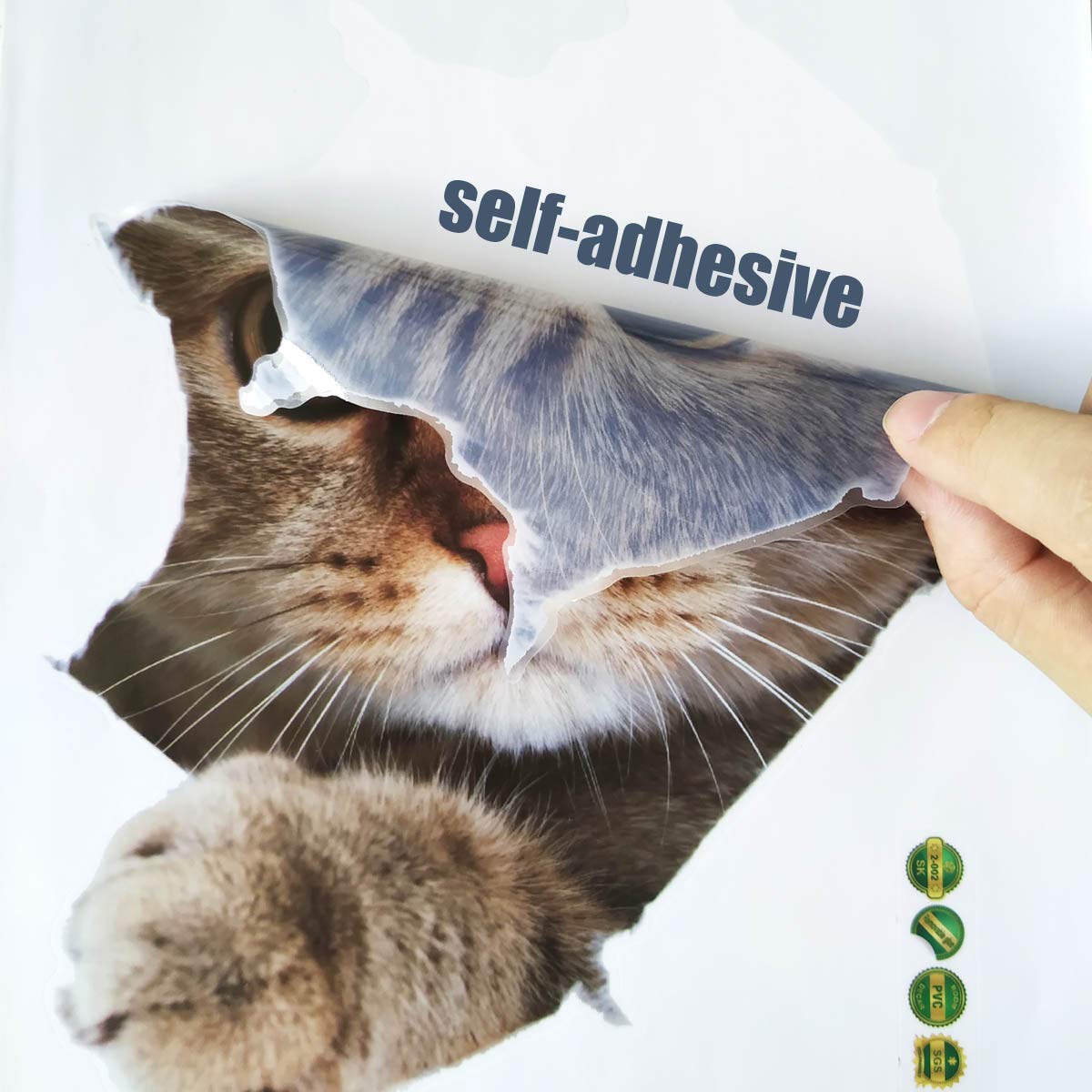 Lot de 6 autocollants muraux 3D en forme de chats, autocollants muraux pour enfants, peintures murales amovibles en vinyle pour salon, chambres de bébé, chambre à coucher, toilettes, maison, décoration murale à faire soi-même