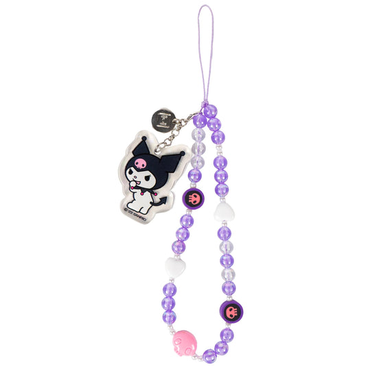 iFace Hello Kitty and Friends Beaded Wristlet Universal Phone Charm Strap - Cute Wrist Chain Lanyard Aesthetic Decor Strap for Cell Phone Camera Keys AirPods Keychains – Kuromi