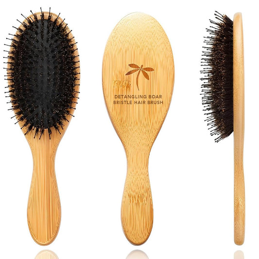 Boar Bristle Hair Brush by Belula - Hair Brushes for Women & Mens Hair Brush, Detangler Brush, Hairbrush, Detangling Brush for Long, Curly or Any Type of Hair