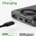 GrnOas.E Portable Charger,10000 mAh Power Bank Travel Charger with USB-C(Input&Output),2.4A Fast Charging External Battery Pack Phone Charger Compatible with iPhone 16,Samsung,Android,Brilliant Black