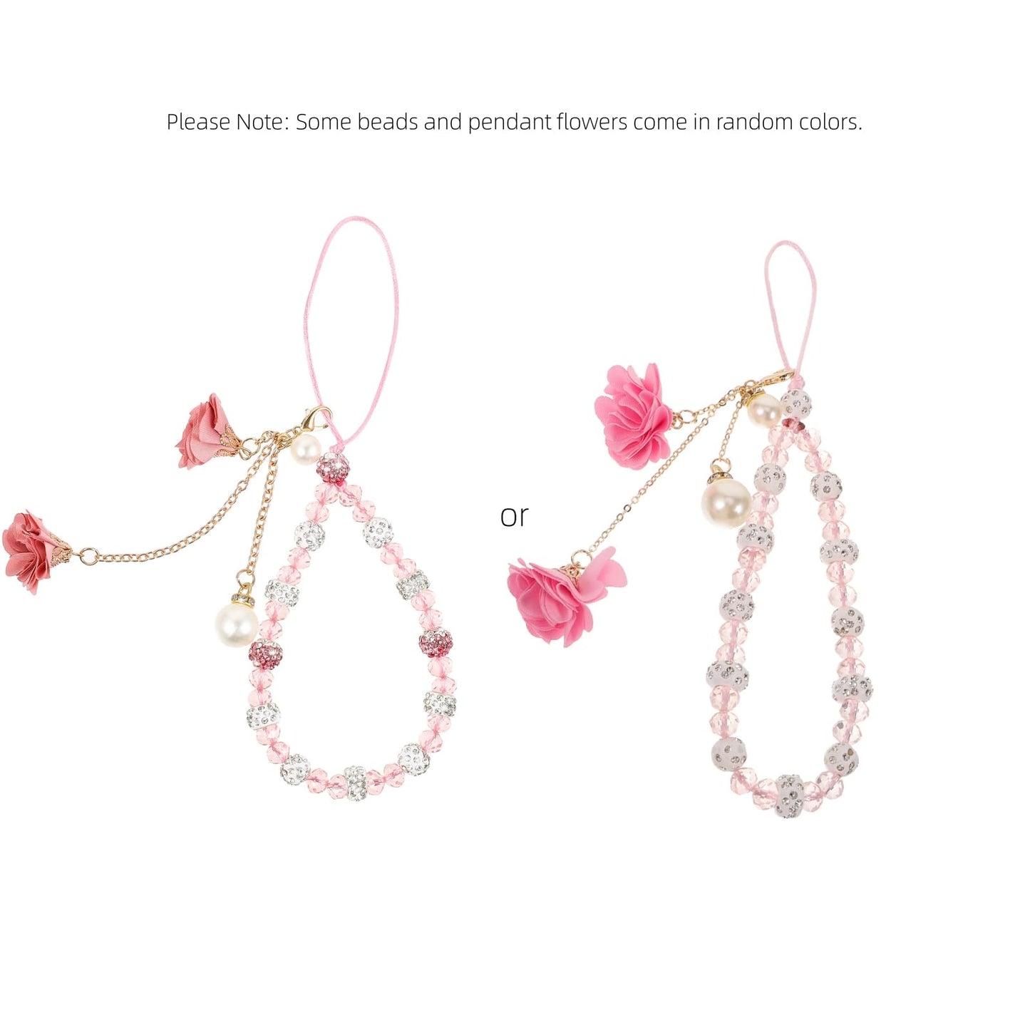 Hemobllo Cell Phone Straps Creative Crystal Flower Pendant Phone Charm Non-Slip Phone Lanyard Wrist Strap for Decoration