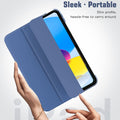 TiMOVO Case for iPad 10th Generation Case 2022, Slim Stand Cover for iPad 10th Gen 10.9 inch, Support Touch ID, Auto Wake/Sleep Smart Shell with Translucent Back, fit iPad 10 Case, Abyss Blue