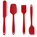 Silicone Spatula Set, Nonstick Cookware Heat Resistant Scrapers Kitchen Utensils for Baking, Cooking, Cake Frosting Spatula, Rubber Spatulas Spoon, Smart Kitchen Baking Tools 4 Pack (Red)