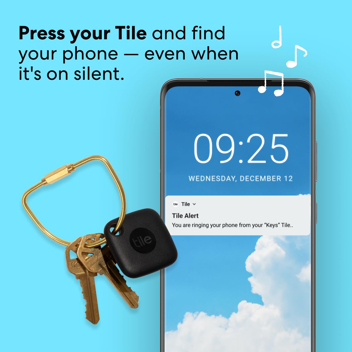 Tile Mate (2022) 1-Pack, Black. Bluetooth Tracker, Keys Finder and Item Locator; Up to 250 ft. Range. Up to 3 Year Battery. Water-Resistant. Phone Finder. iOS and Android Compatible