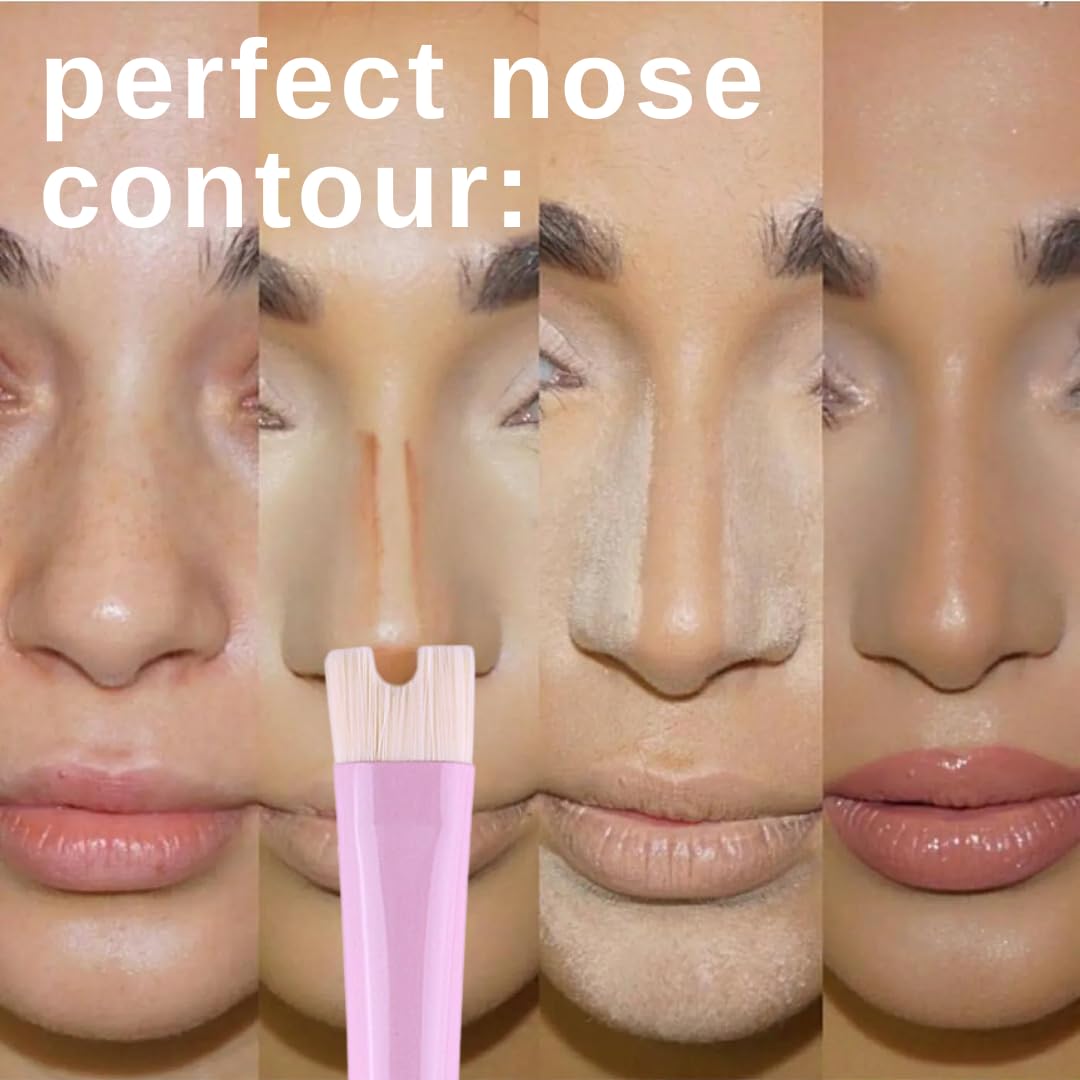 Katelia Beauty Nose Contour Makeup Brush for Sculpting and Defining Nose Contour, Precision Duo Contour Brush, Innovative and Unique Dual-Ended Brush U-Shaped Nose Contour Brush for Easy Nose Contour