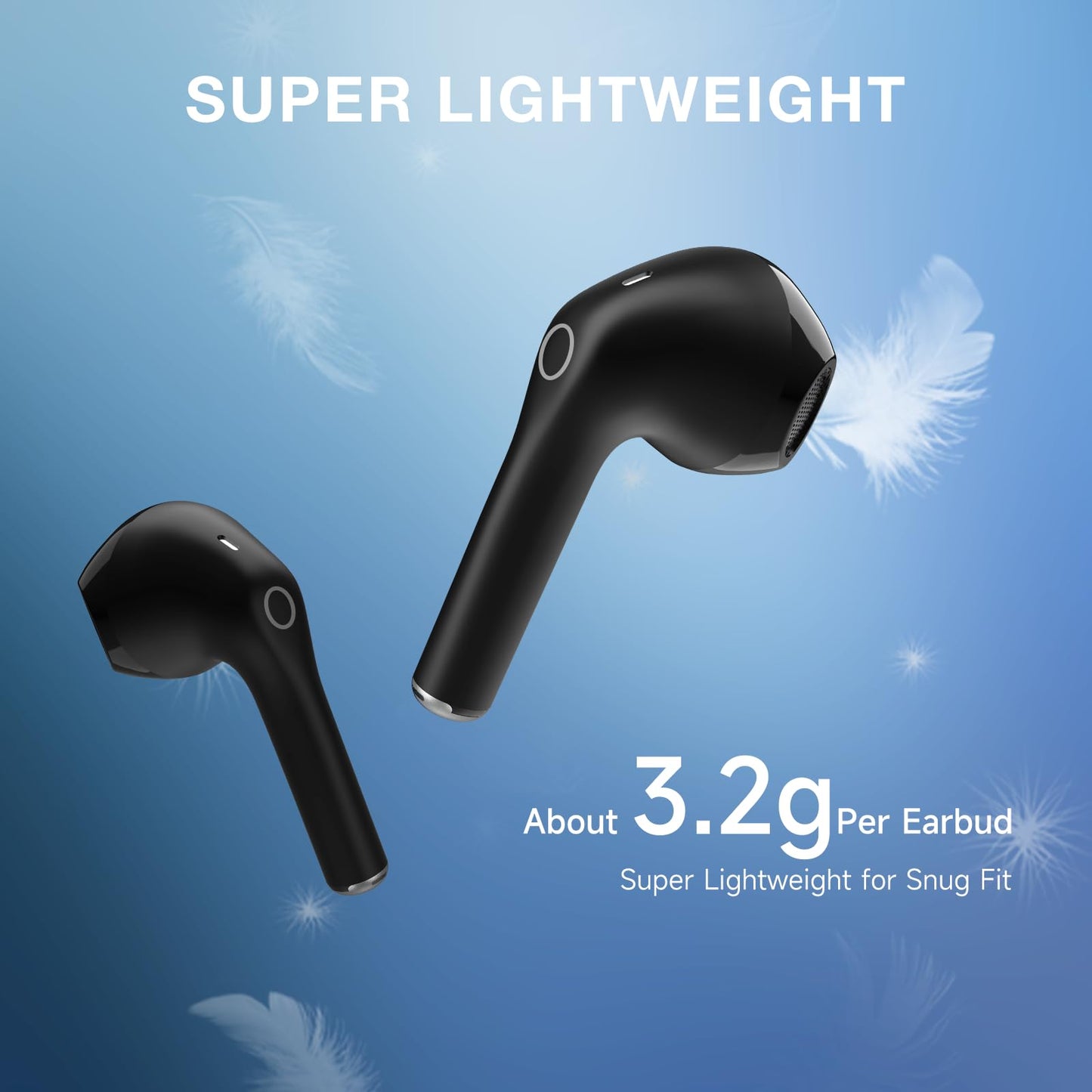 1 Hora Wireless Earbuds Bluetooth 5.3, Sports Headphones Deep Bass in-Ear Earphones, Premium Sound with Charging Case, Compatible with iPhone, Android Smartphone, Tablet, Laptop