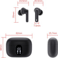 Wireless Earbuds, Bluetooth 5.3 Headphones Bass Stereo, Ear Buds with Noise Cancelling Mic LED Display, IP7 Waterproof in Ear Earphones, 36H Playtime for Laptop Pad Phones Sports Workout, Black