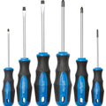 ROTATION 6PCS Magnetic Tip Screwdriver Set, 3 Phillips and 3 Flat, Professional Cushion Grip | 6-Piece Hand Tools Set