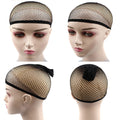 3 Packs Elastic Mesh Net Wig Caps for Women Open End Wig Cap for Long and Short Hair (3 Packs, Black)