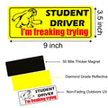 Funny Student Driver Magnet - Perfect for New Drivers - Reflective Sticker - Must-Have for Student Drivers!