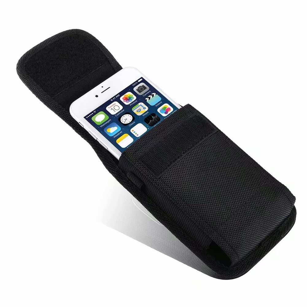 Funda para teléfono móvil con clip táctico y trabilla para cinturón compatible con iPhone 13 Max 12 Pro Max 14 Max 14 Max Plus Samsung Galaxy S23 Ultra S22 Plus S21 FE S20 Note 20 (grande, 5,7 a 6,3 pulgadas)