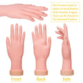 krofaue 2 Pack Practice Nail Tips Art Trainer Training Hand Tool Flexible Bendable Movable Fake Mannequin Right Hands Manicure Tool