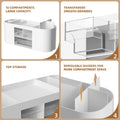 Marbrasse Organiseur de bureau avec 3 tiroirs, pot à crayons multifonctionnel, organisateurs de bureau et accessoires avec 7 compartiments pour la maison, l'école, la salle de classe (blanc)