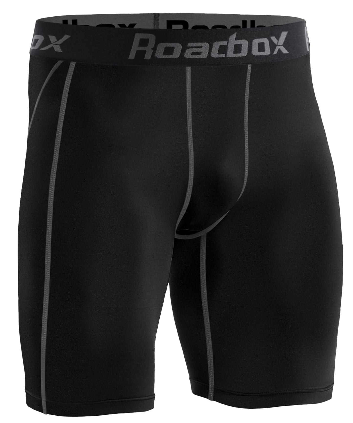 Short de compression Roadbox pour homme, sous-vêtement d'entraînement athlétique, frais et sec, en élasthanne, pour course à pied, gym, sport (noir, M)