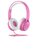 TuneFlux Upgraded Kids Headphones, Wired Toddler Headphones, 85dB Limited Volume On Ear Headphones, Portable Foldable Design, Stereo Sound Kids Headphones for School/Tablet/Travel-Pink