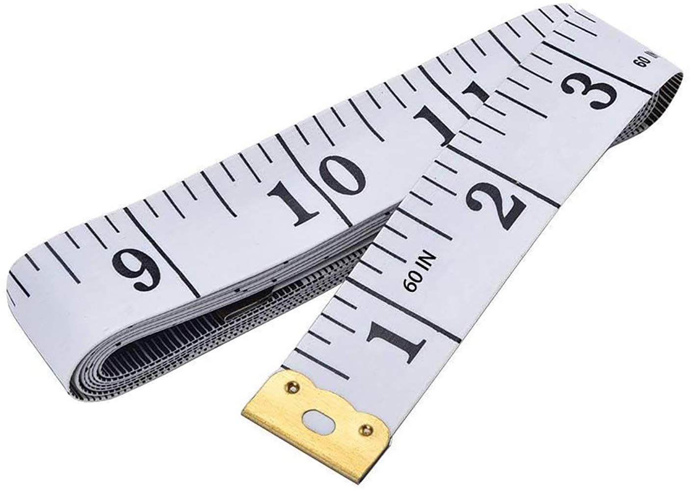 Soft Tape Measure Double Scale Body Sewing Flexible Ruler for Weight Loss Medical Body Measurement Sewing Tailor Craft Vinyl Ruler, Has Centimetre Scale on Reverse Side 60-inch（White）