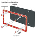 Cadre de plaque d'immatriculation Otostar Bling, fabriqué à la main, 4 rangées de strass brillants, cadre de plaque d'immatriculation à 4 trous en acier inoxydable avec capuchons de vis antivol (rouge, 1 paquet)