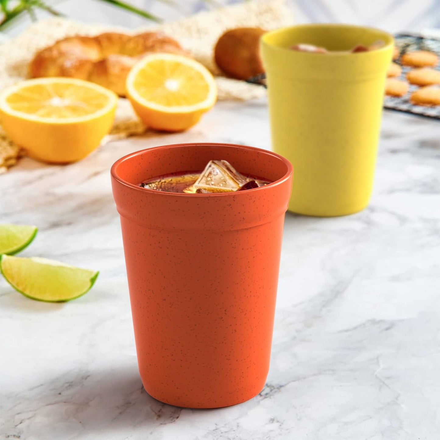 Homestockplus 【Juego de 8】 Vasos de 20 oz, vasos irrompibles para bebidas, aptos para microondas y lavavajillas, sin BPA, ecológicos, reutilizables, para batidos y agua