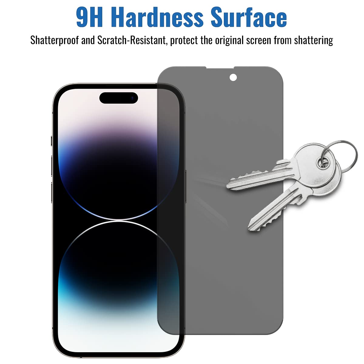 Paquete de 3 protectores de pantalla de privacidad para iPhone 14 Pro Max [6,7 pulgadas], protección del sensor, compatible con Dynamic Island, película de vidrio templado privado antiespía 9H, antiarañazos, compatible con fundas, fácil