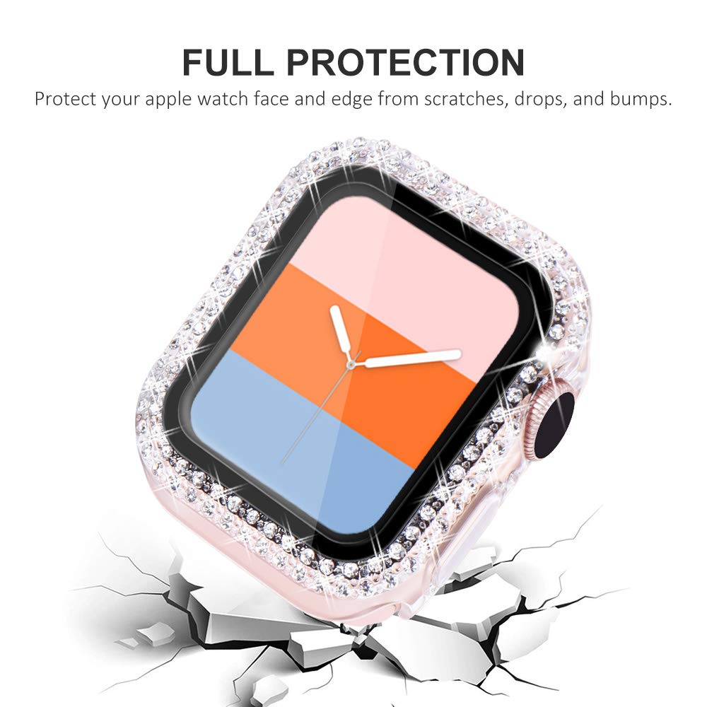 KADES Compatible for Bling Apple Watch Protective Case with Built-in Screen Protector for Apple Watch 40mm iWatch Series SE SE2022 6 5 4 (40mm, Clear)