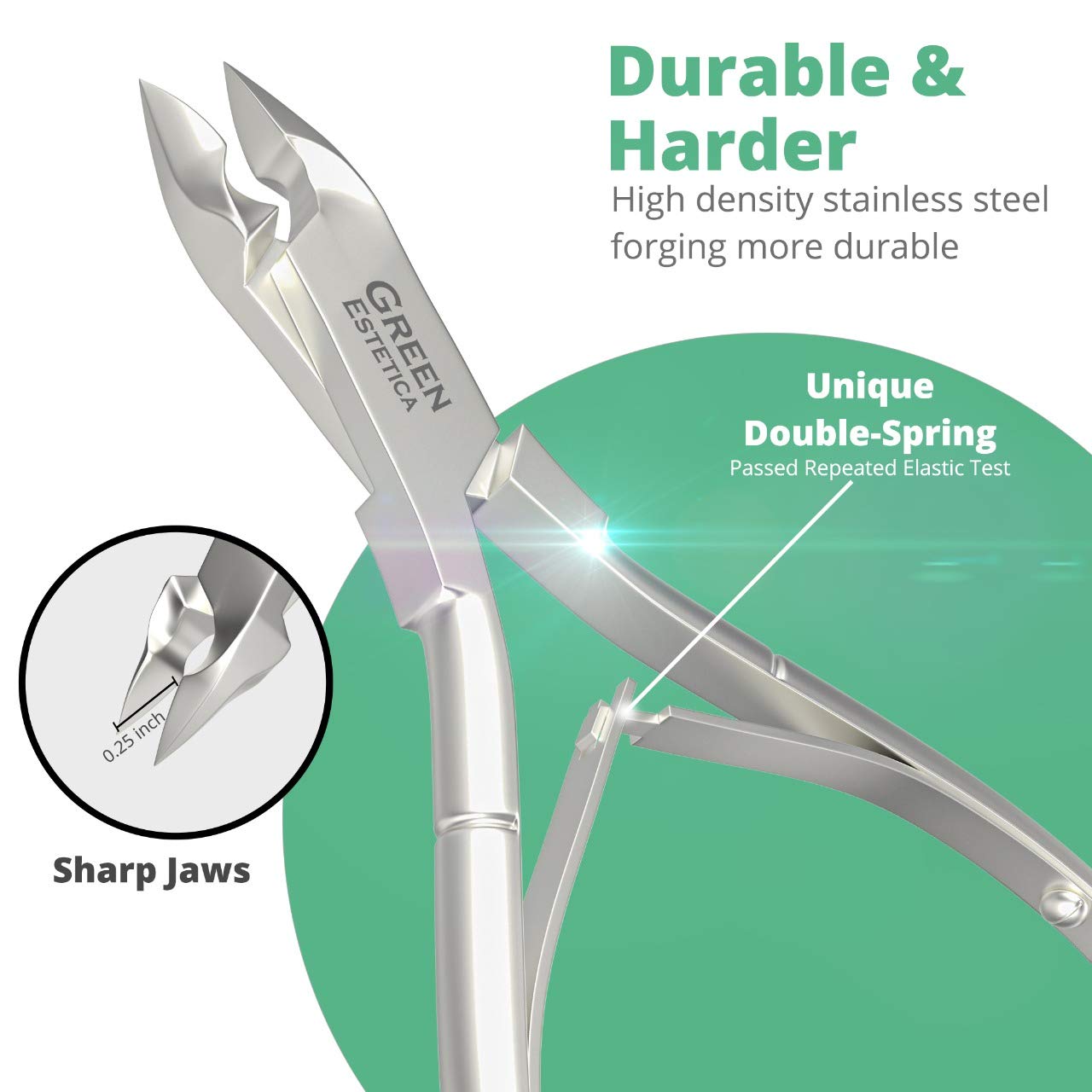 Professional Cuticle Trimmer Nail Cuticle Cutter Stainless Steel Cuticle Nippers with Sharp Blades of Cuticle Clippers Manicure Tools with Double Spring for Nail Care Pedicure Nail Tools (Silver)