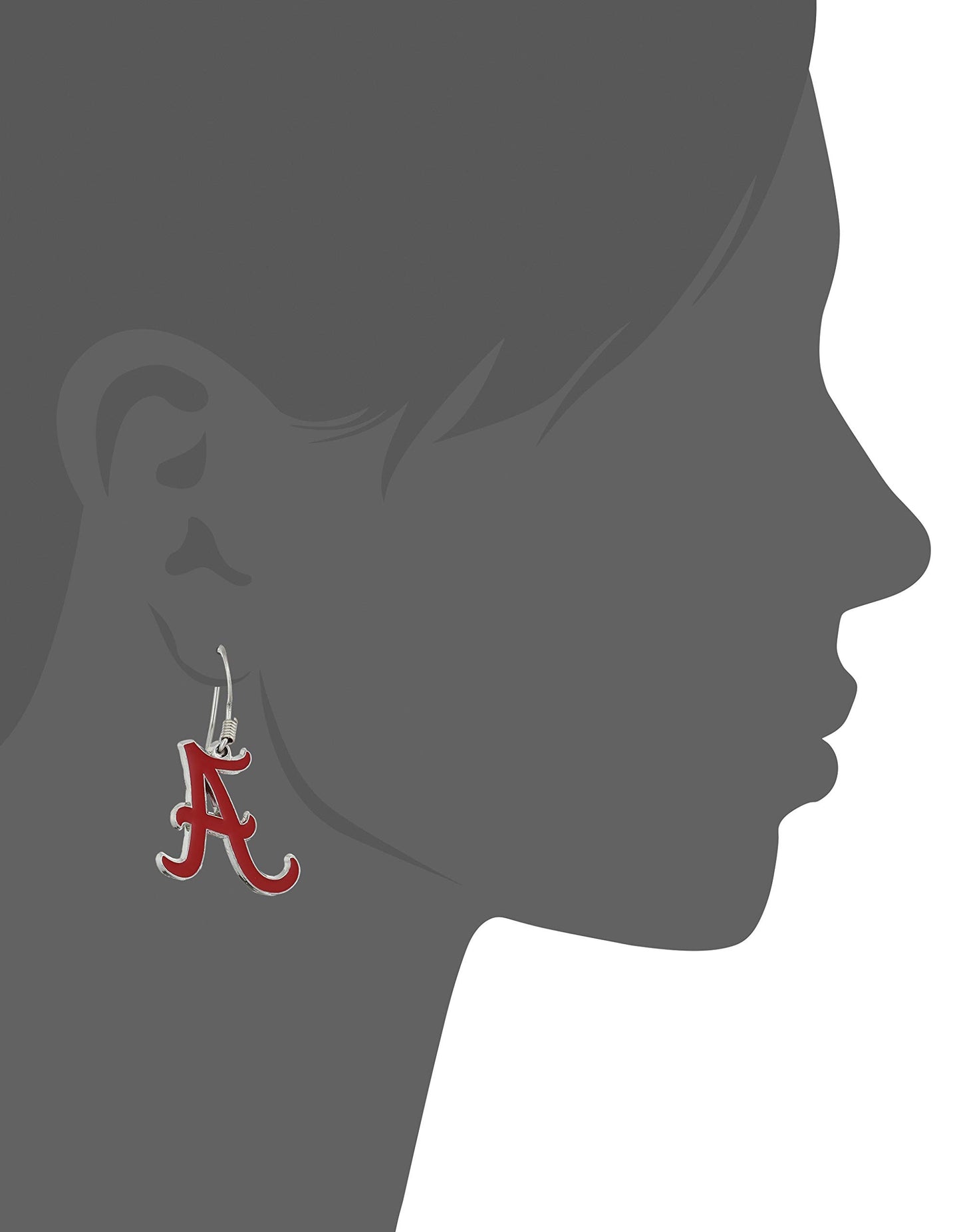 NCAA Siskiyou Sports Womens Alabama Crimson Tide Chrome Dangle Earrings One Size Team Colors