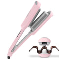 Curling Iron Hair Crimper Waver - TYMO ROVY Beach Waves Curling Wand, Ionic Deep Waver Hair Curler Tool with Ceramic 3 Barrel for Women, Dual Voltage, Anti-Scald, Easy to Use, Pink, 1.25 Inch