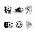 Wlyosvje 20Pcs Soccer Shoe Charms for Clog Sandals, Sports Ball Shoes Decoration Charms for Men Women