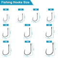 500PCS/100PCS ReeMoo Premium Fishing Hooks, 10 Sizes/4 Sizes Carbon Steel Fishing Hooks W/Portable Plastic Box, Strong Sharp Fish Hook with Barbs for Freshwater/Seawater