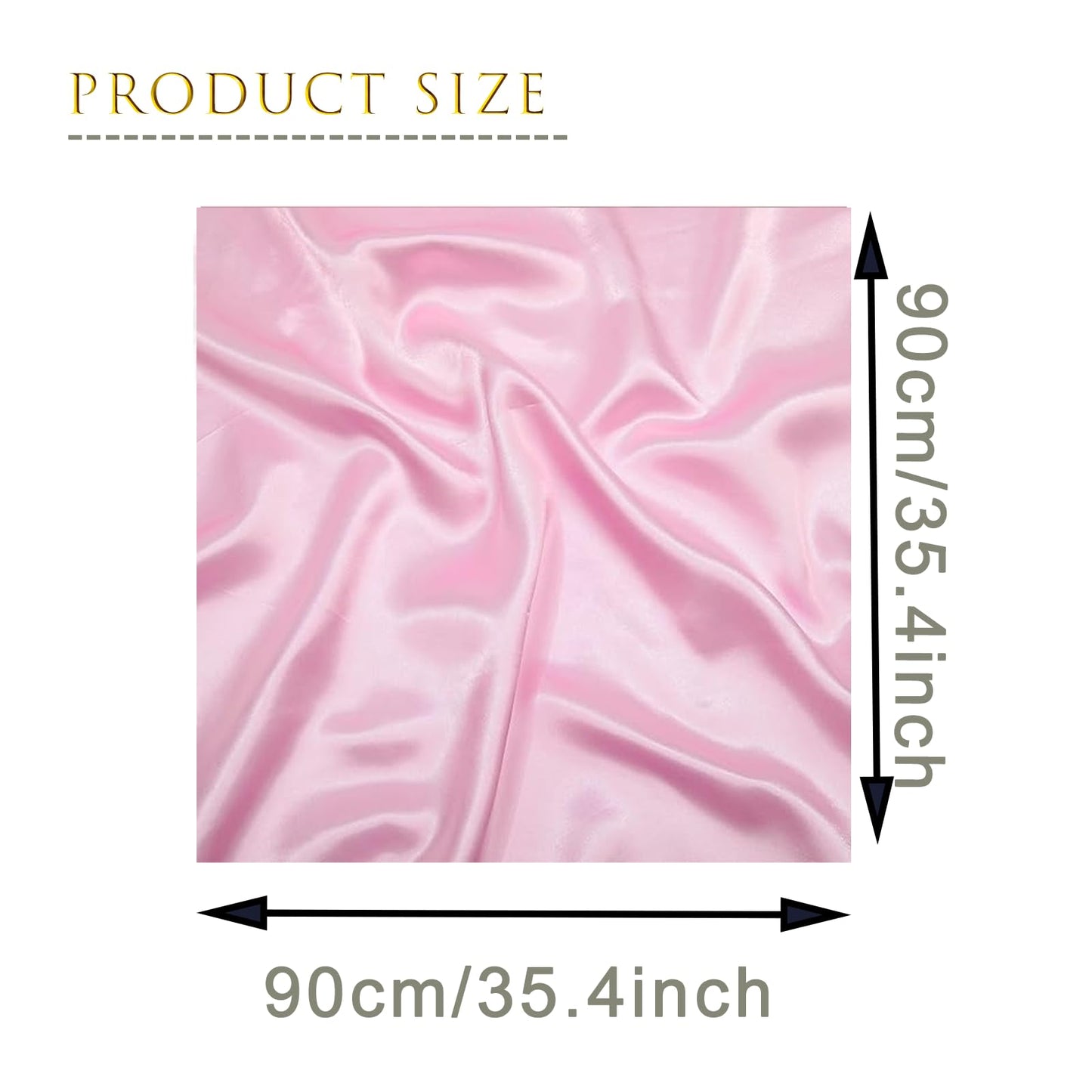 ZMC 3PCS Satin Square Head Scarf, 35’’ Hair Silk Scarves Solid Color Large Satin Hair Scarves Bandanas Square Silk Hair Wrap Neck Scarf for Women(A)