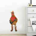 Autocollant mural drôle de poulet, autocollant mural en vinyle amovible en forme de coq, cadeau amusant pour les amis, cuisine, salle de bain, chambre à coucher, magasin, fenêtre de voiture, décoration murale