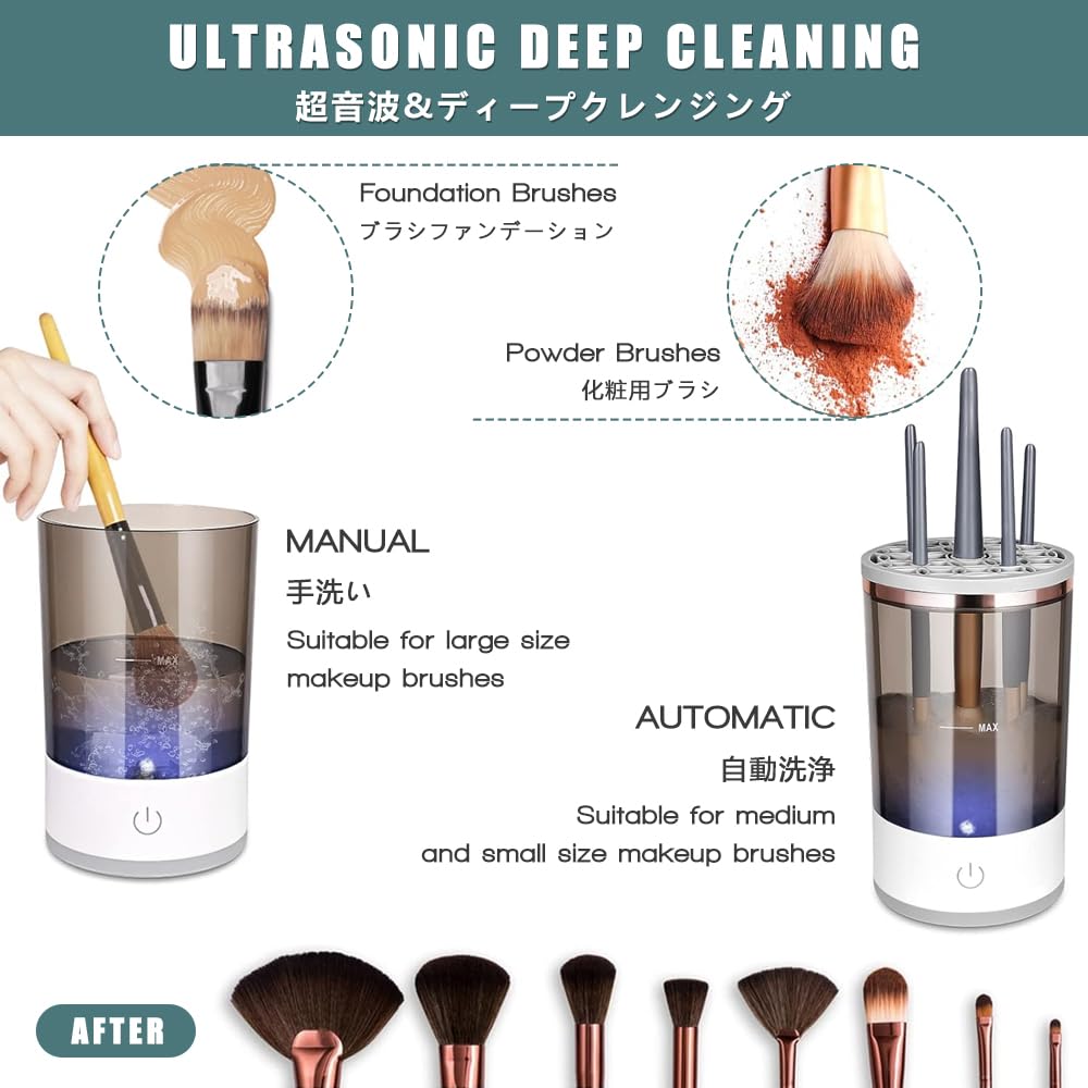 Electric Makeup Brush Cleaner,2024 Upgrade Makeup Brush Cleaner Machine with Brush Clean Mat, Automatic Cosmetic Brush Cleaner Makeup Brush Tools for All Size Beauty Makeup Brushes Set