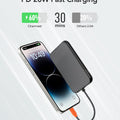 Charmast Slim Portable Charger, 5000mAh Fast Charging Power Bank Built in for iPhone Cable, Digital Display Battery Pack Compatible with iPhone 14/14 Pro Max/13/13 Pro Max/12/11/XR/X (No-Wireless)