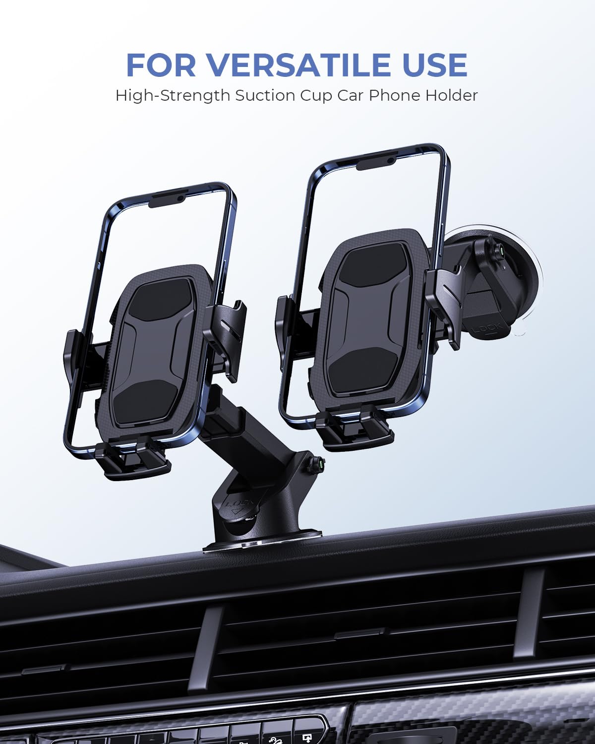 Primoov Cellphone Holder for Car 【Phone Stand for Car】 Phone Holders for Your Car 【360° Rotation】 Car Phone Holders for iPhone 16/15/14/13 Pro Plus Max - Dashboard Cell Phone Holder Easy Installation