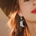 Rhinestone Western Boots Dangle Drop Earrings for Women, Boho Cowgirl Cowboy Enamel Hat Boot Earrings Country Concert Party Outfits Jewelry Gift