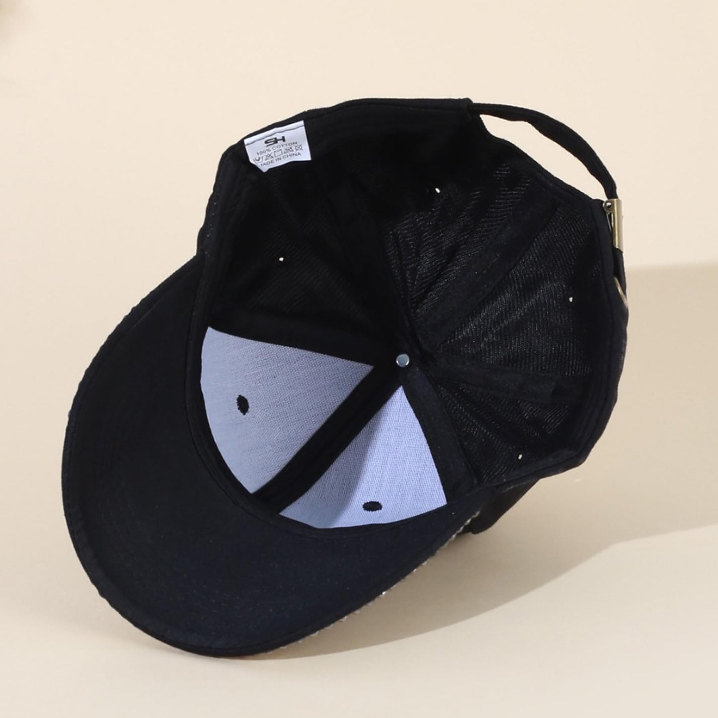 Casquette de baseball à bord en strass brillant pour femmes et filles, chapeaux scintillants, casquette de cheval scintillante, chapeau de camionneur, casquette de soleil d'été en plein air, noir