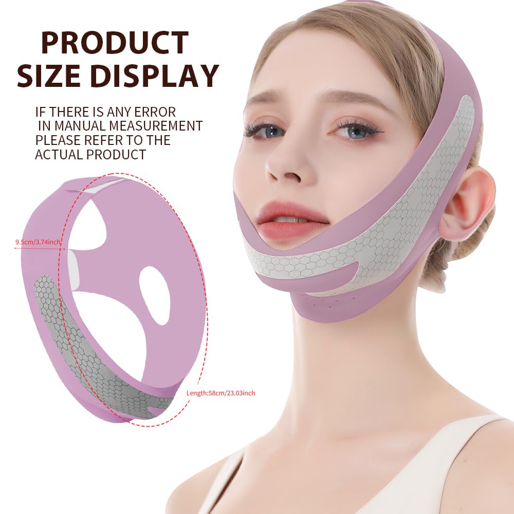 ROWMATE Graphene V-Line Mask, Chin Strap for Sleeping,Chin Strap for Women,Jaw Exerciser,lilac,M