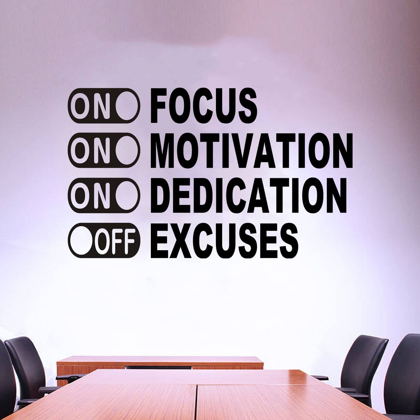 SEATUNE Motivational Wall Decals, Gym Wall Decor, Quotes Inspirational Classroom Office Workout Sport Positive Exercise Home Vinyl Art Stickers On Focus On Motivation On Dedication Off Excuses 20"X12"