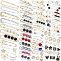 145 Pcs Brooch Pins, Sweater Shawl Hat Clip Neckline Pins Double Faux Pearl Brooches for Women Fashion Cover Up Buttons Clothing Dress Decoration Accessories Pant Waist Tightener Safety Pins