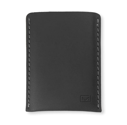 Tarjetero de piel minimalista moderno, billetera minimalista para hombres y mujeres, tarjetero fino, tarjetero pequeño para tarjetas de visita, billetera con tarjetero, billetera con bolsillo frontal, protección total (negro)