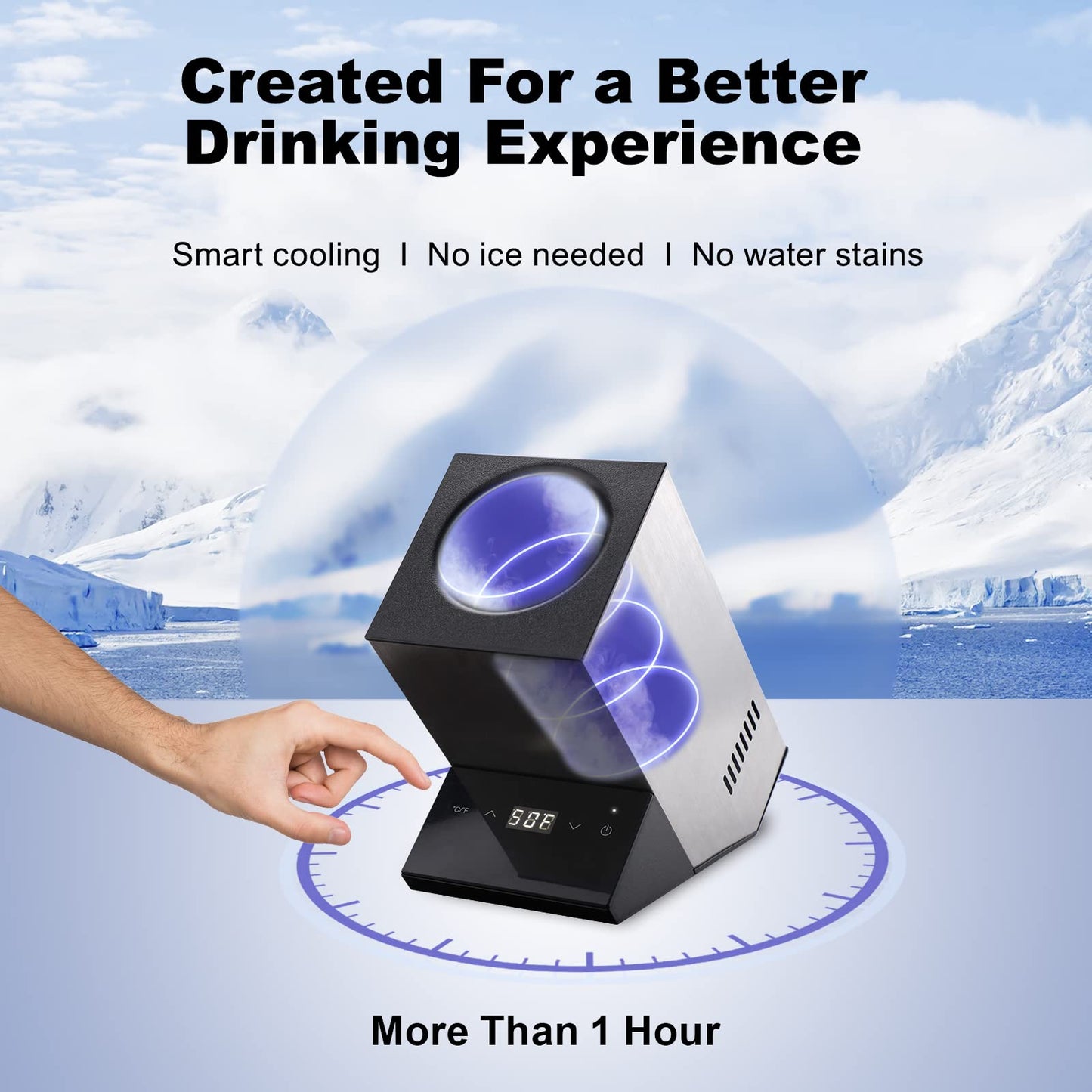 Cobalance Wine Cooler, Electric Wine Chiller for 750mL Wine and Some Champagne Bottles, Single Bottle Wine Cooler Keep Cold Up to 24h, Portable Iceless Chiller at Christmas Party,Gift for Wine Lover