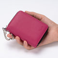 Mayski Credit Card Holder, Zipper Credit Card Wallet for Women, Small Accordion Card Cases Holder, KeyChain Wallet, Burgundy