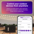 Roku Smart Home Outdoor Smart Plug - WiFi Smart Plugs Works with Alexa & Google Assistant, No Hub Required - IP64 Weather Resistance, Custom Scheduling Timer & Independent Outlets - Smart Home Product